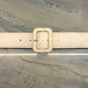 Lauren by Ralph Lauren white leather belt